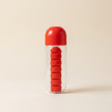 Botella de Agua con Pastillero, color Rojo
