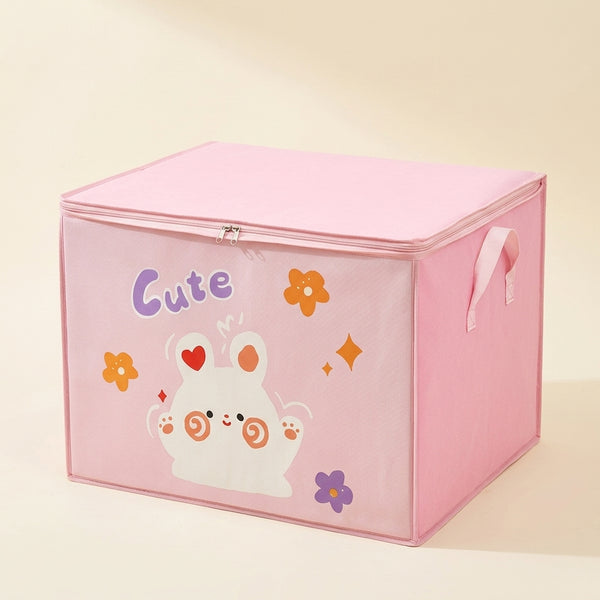 Cajon Organizador de Ropa Infantil rosado, fondo crema