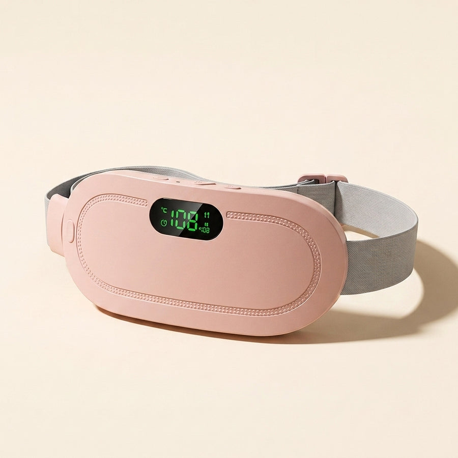 Cinturon Termico con Masaje para Dolor Menstrual, fondo crema