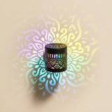 Foco Solar Decorativo Mandala - detalle iluminado