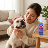 Perro feliz y saludable tras usar el spray Oral Pet