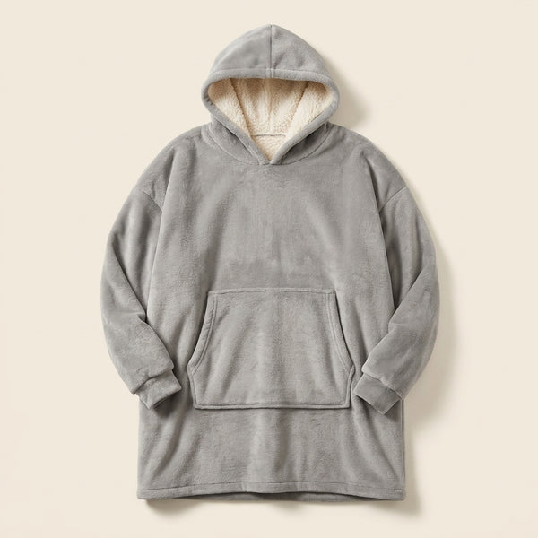 Poleron Sudadera Invierno Polar Sherpa - color Gris