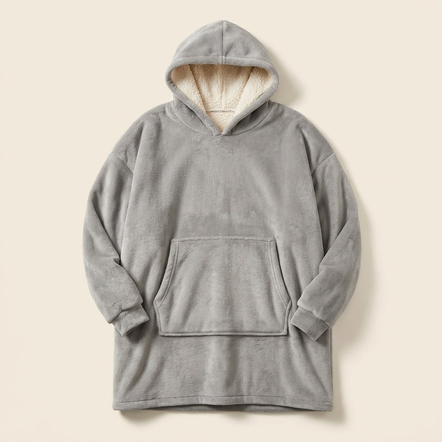 Poleron Sudadera Invierno Polar Sherpa - color Gris